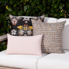 20" Square Elaine Smith Pillow  Thumbprint Latte