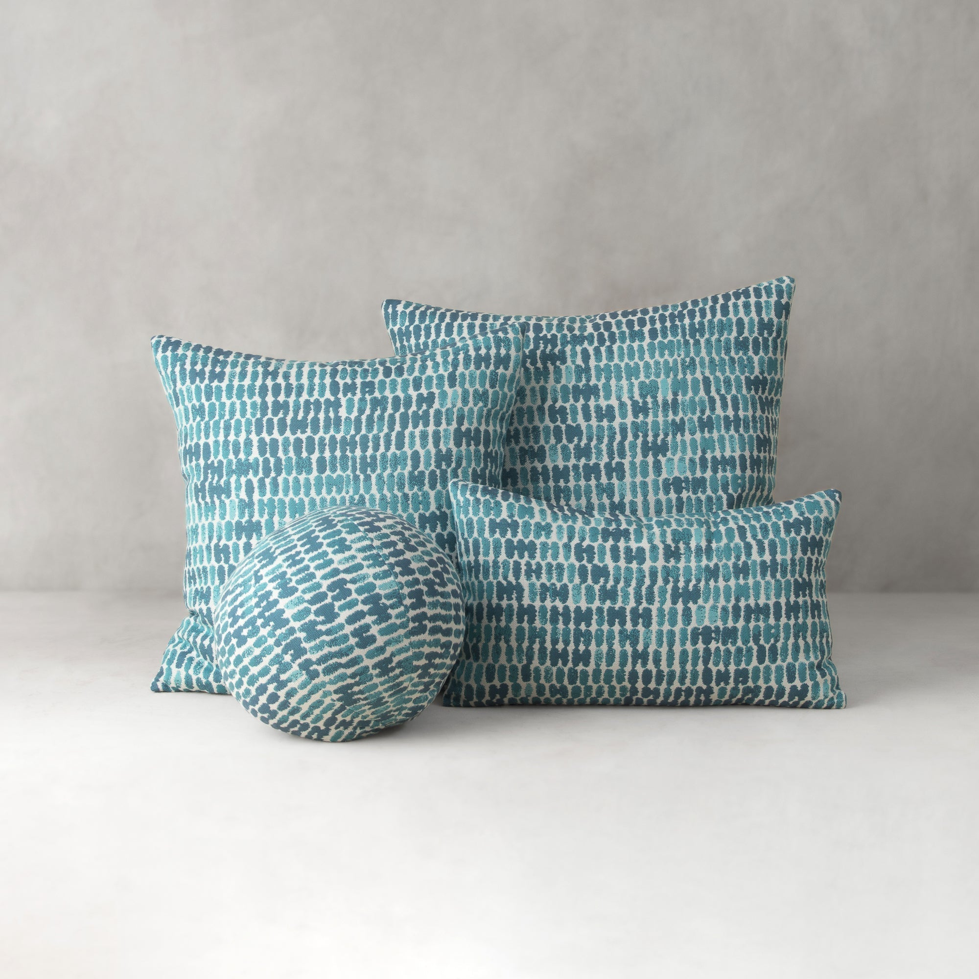 12" Round Elaine Smith Orb Pillow Thumbprint Aruba