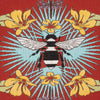 22" Square Elaine Smith Pillow  Tropical Bee Red