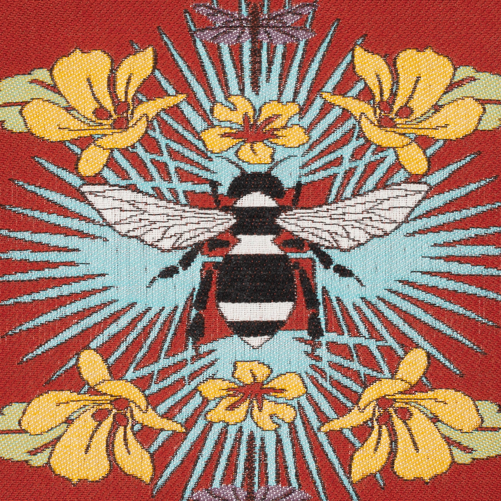 12" x 20" Elaine Smith Pillow  Tropical Bee Red