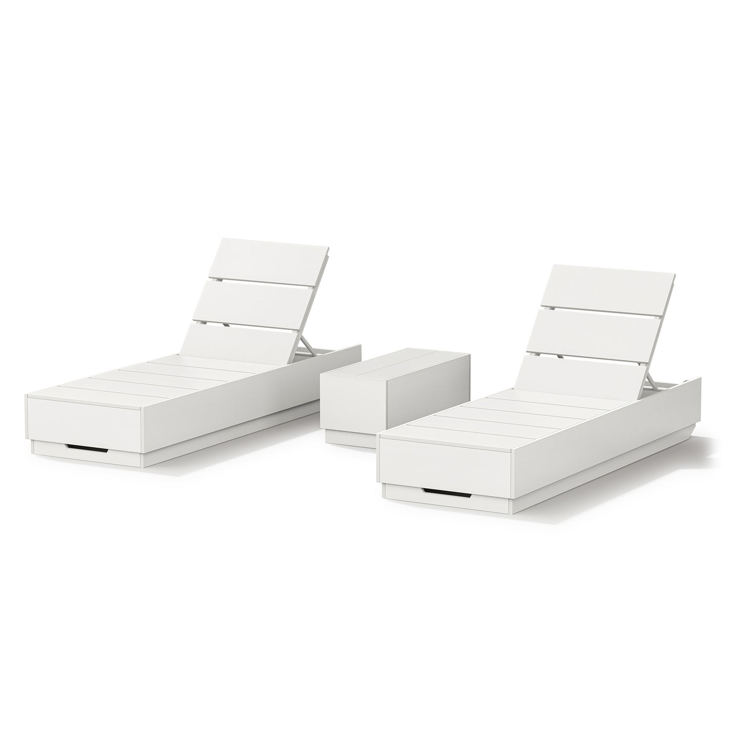 Elevate 3 Piece Chaise Lounge Set Vintage White Frame, image 2