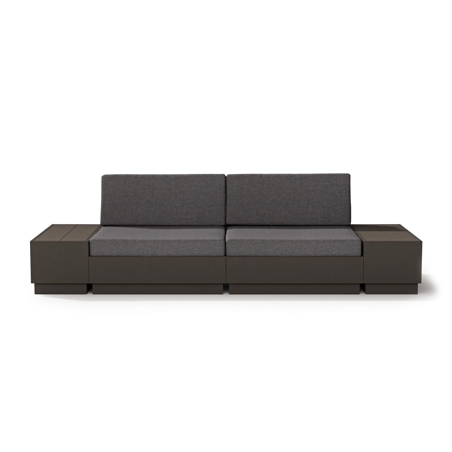 Elevate 4 Piece Loveseat Sectional Vintage Coffee Frame Ash Charcoal Cushions, image 3