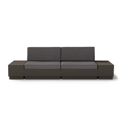 Elevate 4 Piece Loveseat Sectional Vintage Coffee Frame Ash Charcoal Cushions