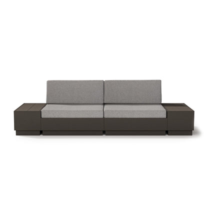 
                  Elevate 4 Piece Loveseat Sectional Vintage Coffee Frame Grey Mist Cushions - Image 4
                