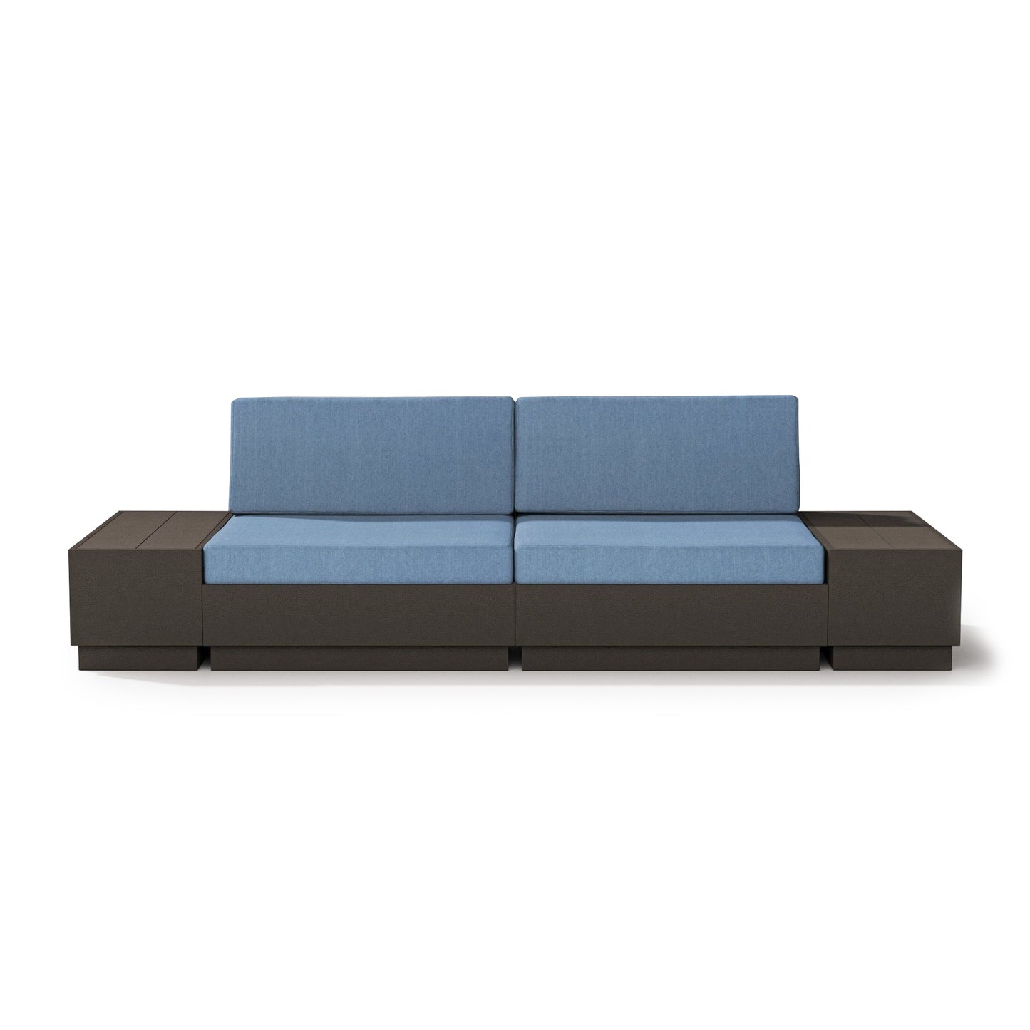 Elevate 4 Piece Loveseat Sectional Vintage Coffee Frame Sky Blue Cushions, image 6