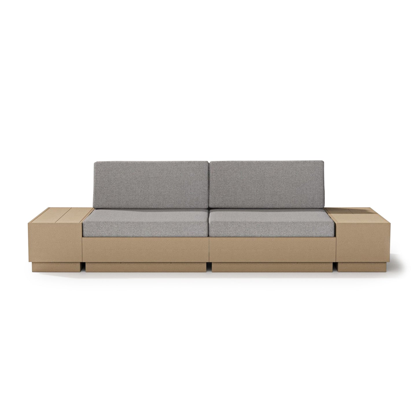 Elevate 4 Piece Loveseat Sectional Vintage Sahara Frame Grey Mist Cushions, image 10