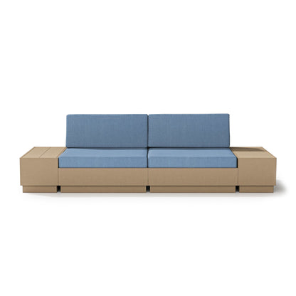 
                  Elevate 4 Piece Loveseat Sectional Vintage Sahara Frame Sky Blue Cushions - Image 12
                