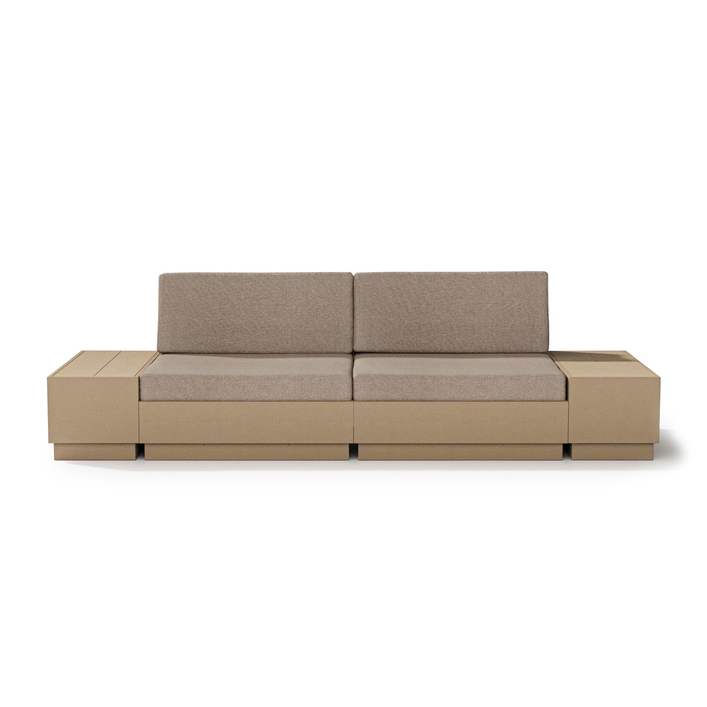 Elevate 4 Piece Loveseat Sectional Vintage Sahara Frame Spiced Burlap Cushions, image 13