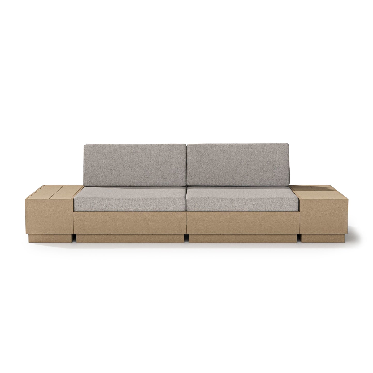 Elevate 4 Piece Loveseat Sectional Vintage Sahara Frame Weathered Tweed Cushions, image 14