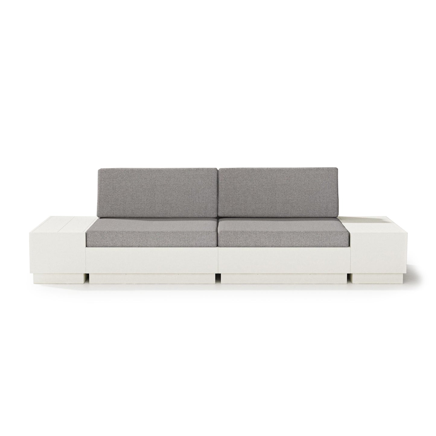 Elevate 4 Piece Loveseat Sectional Vintage White Frame Grey Mist Cushions, image 16