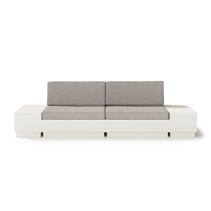 
                  Elevate 4 Piece Loveseat Sectional Vintage White Frame Weathered Tweed Cushions - Image 19
                