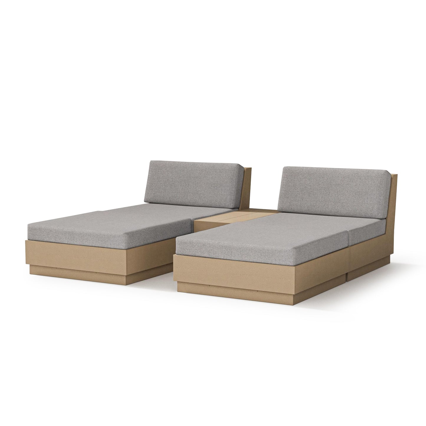 Elevate Double Chaise Set Vintage Sahara Frame Grey Mist Cushions, image 9