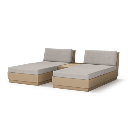 
                  Elevate Double Chaise Set Vintage Sahara Frame Weathered Tweed Cushions - Image 13
                