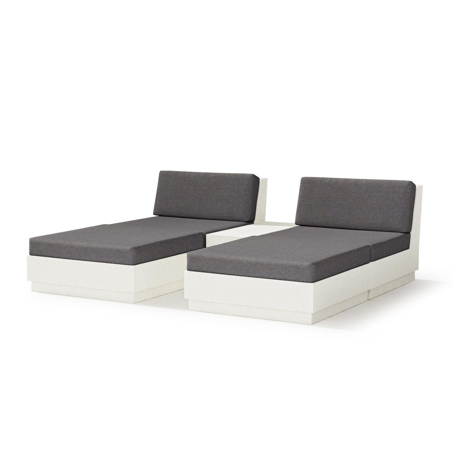 Elevate Double Chaise Set Vintage White Frame Ash Charcoal Cushions, image 14