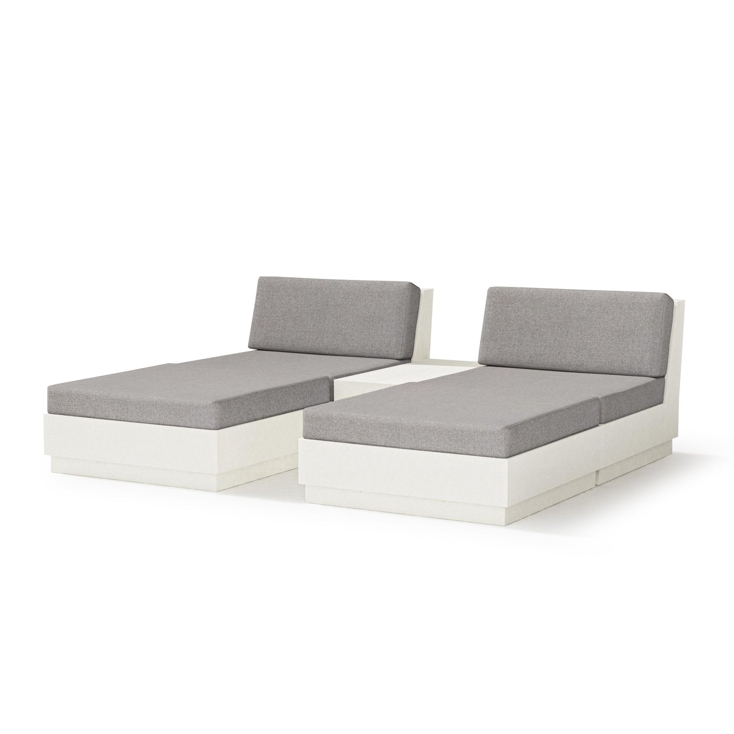 Elevate Double Chaise Set Vintage White Frame Grey Mist Cushions, image 15