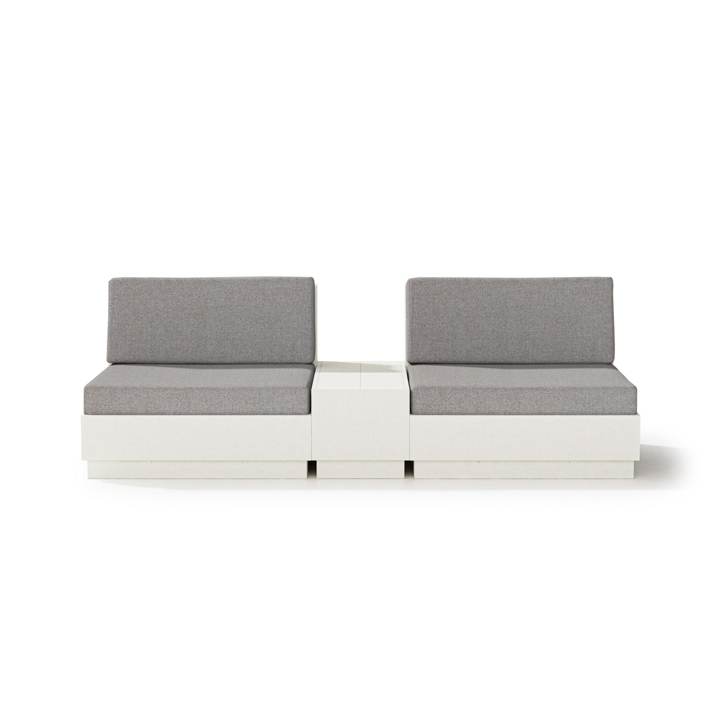 Elevate Lounge Chair Set Vintage White Frame Grey Mist Cushions, image 15