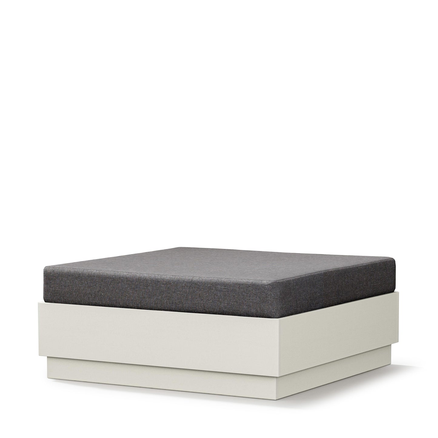 Elevate Lounge Ottoman Vintage White Frame Ash Charcoal Cushion, image 2