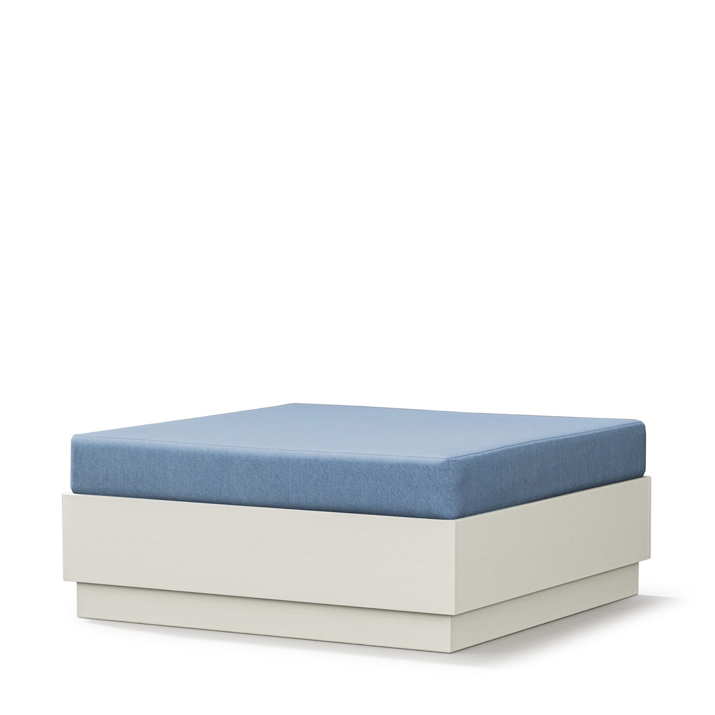 Elevate Lounge Ottoman Vintage White Frame Sky Blue Cushion, image 17