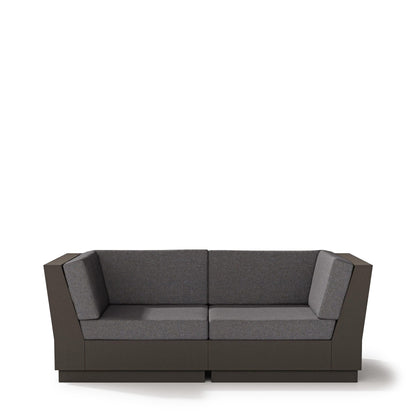 Elevate Loveseat Sectional Vintage Coffee Frame Ash Charcoal Cushions