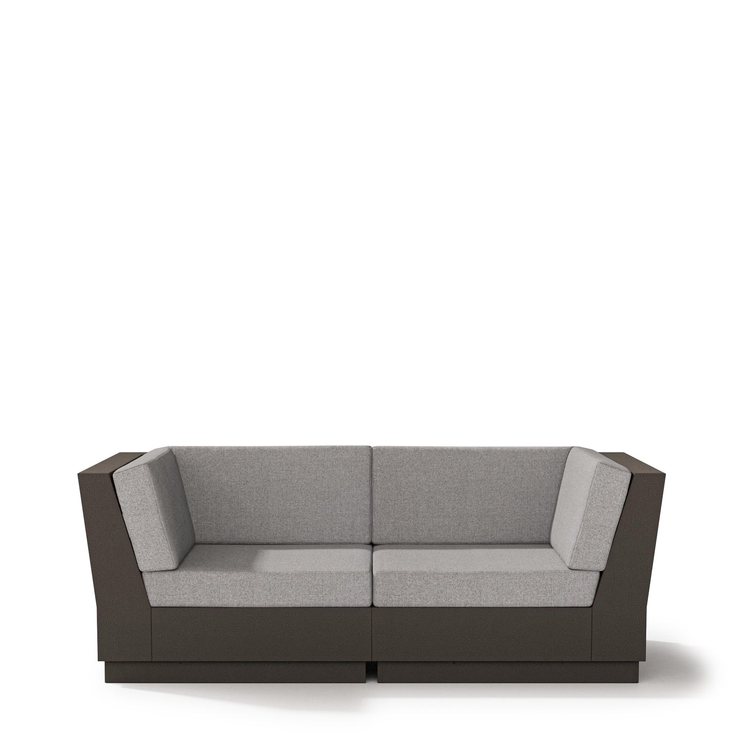 Elevate Loveseat Sectional Vintage Coffee Frame Grey Mist Cushions, image 4