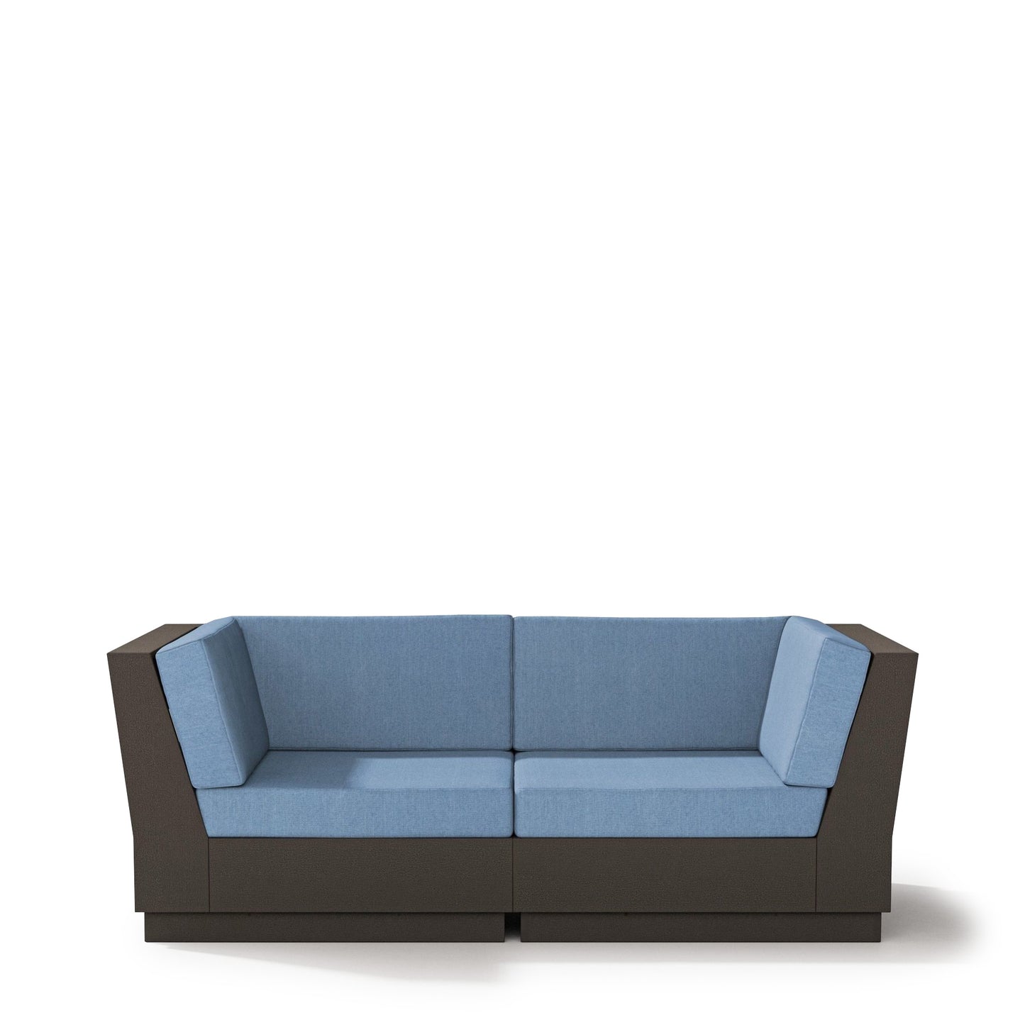 Elevate Loveseat Sectional Vintage Coffee Frame Sky Blue Cushions, image 6