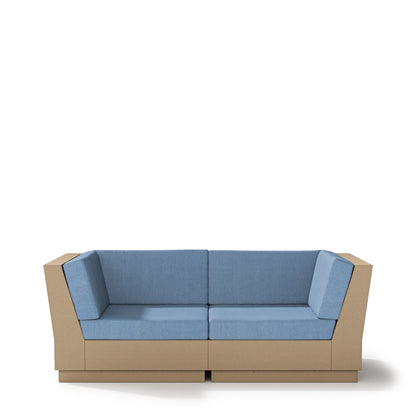 
                  Elevate Loveseat Sectional Vintage Sahara Frame Sky Blue Cushions - Image 12
                