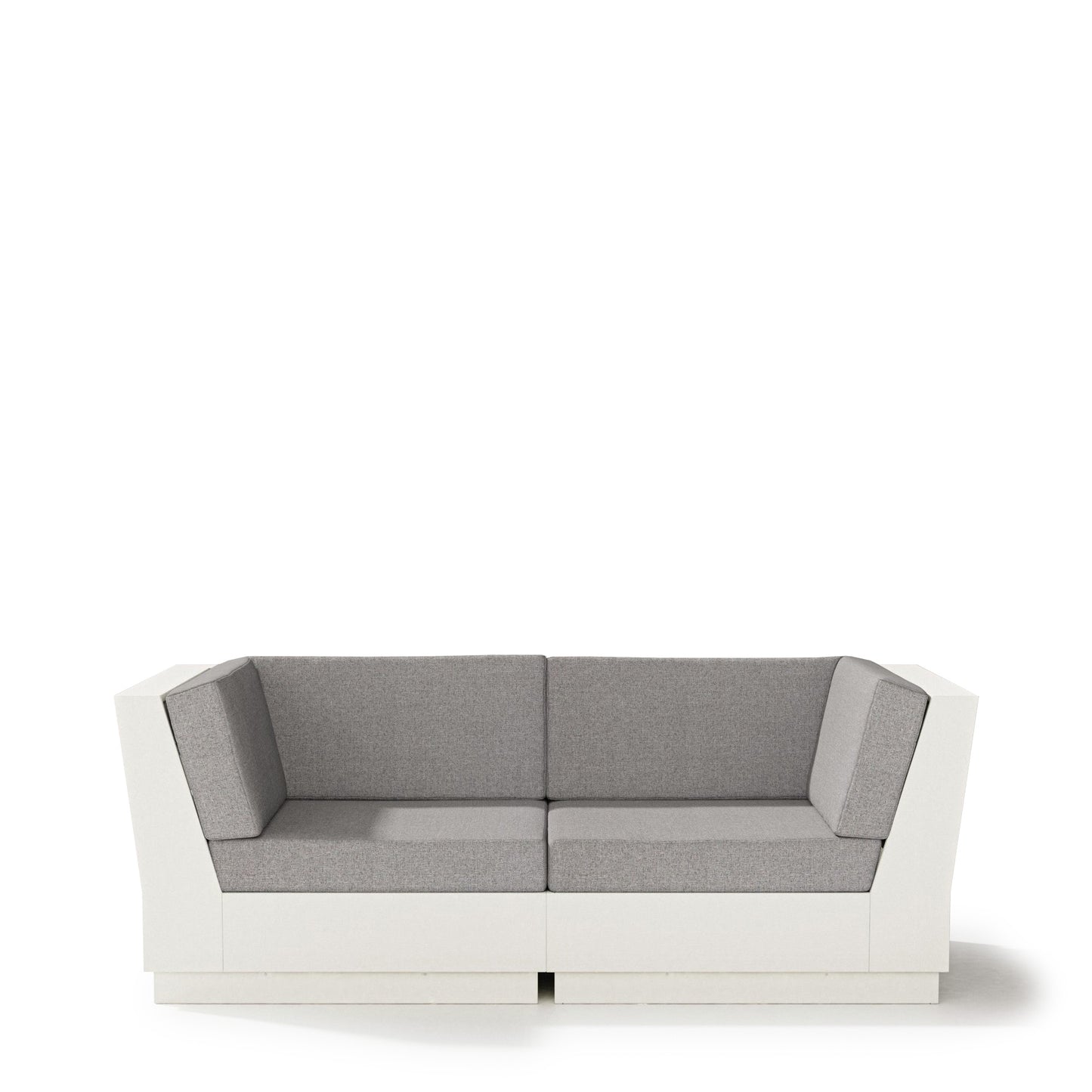 Elevate Loveseat Sectional Vintage White Frame Grey Mist Cushions, image 15