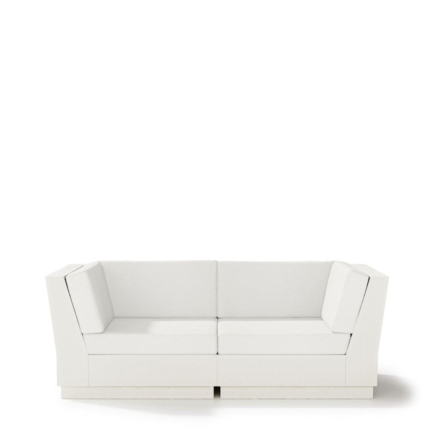 Elevate Loveseat Sectional Vintage White Frame Natural Linen Cushions, image 16