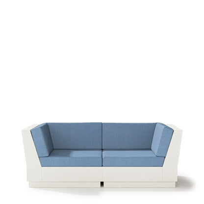 
                  Elevate Loveseat Sectional Vintage White Frame Sky Blue Cushions - Image 17
                