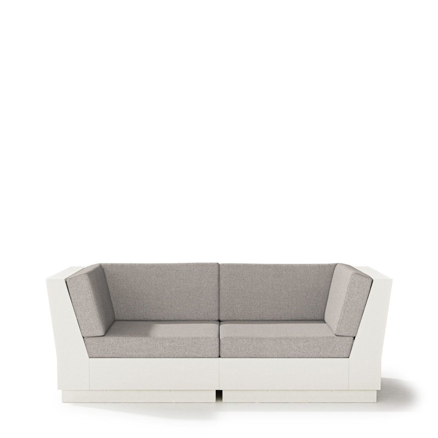 Elevate Loveseat Sectional Vintage White Frame Weathered Tweed Cushions, image 19