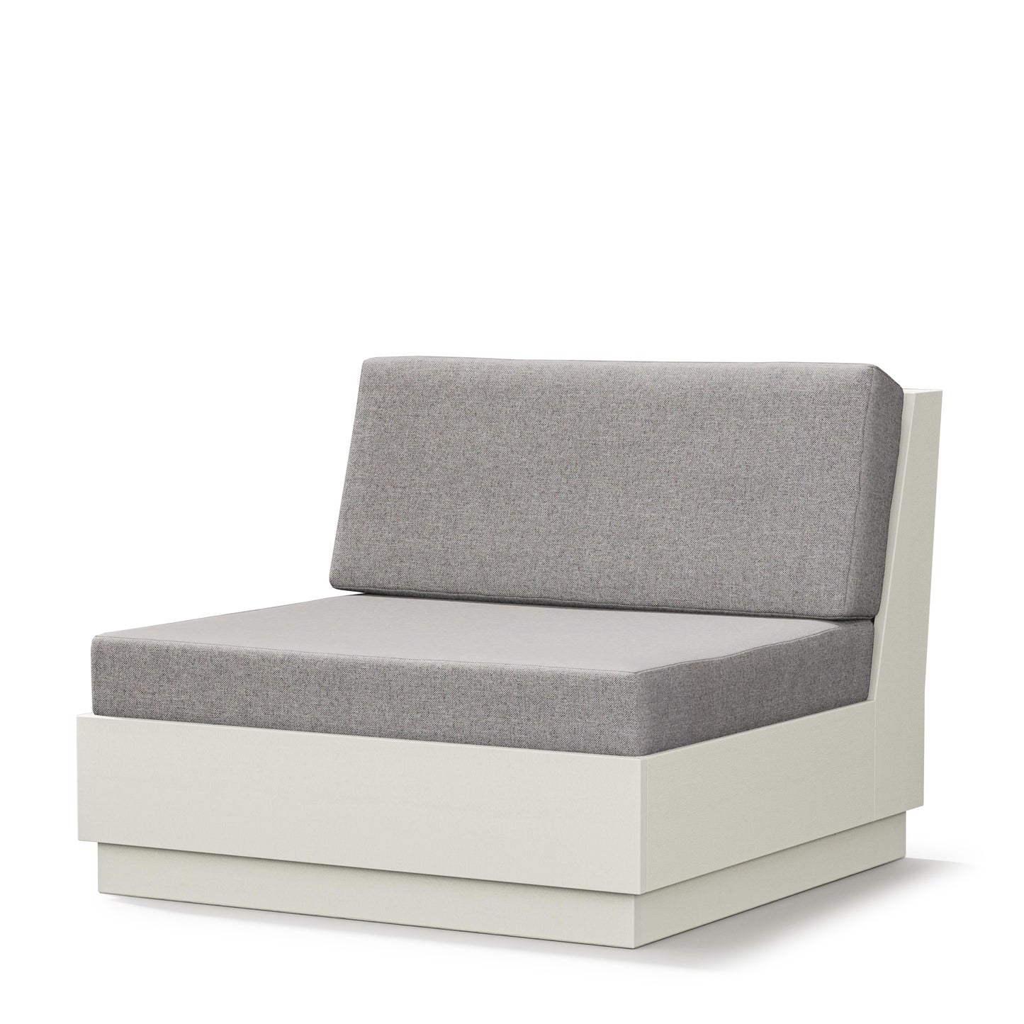 Elevate Modular Armless Chair Vintage White Frame Grey Mist Cushions, image 15