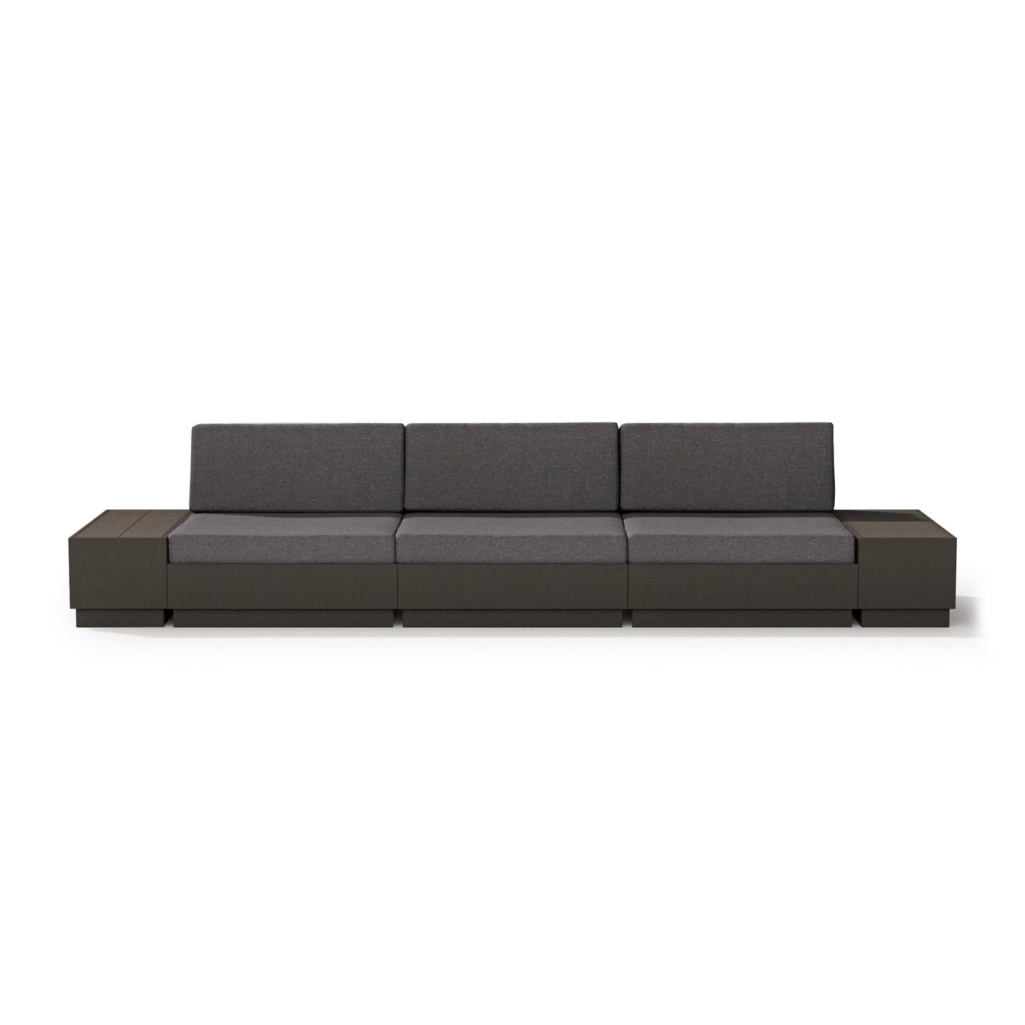 Elevate Straight Sectional Vintage Coffee Frame Ash Charcoal Cushions, image 3