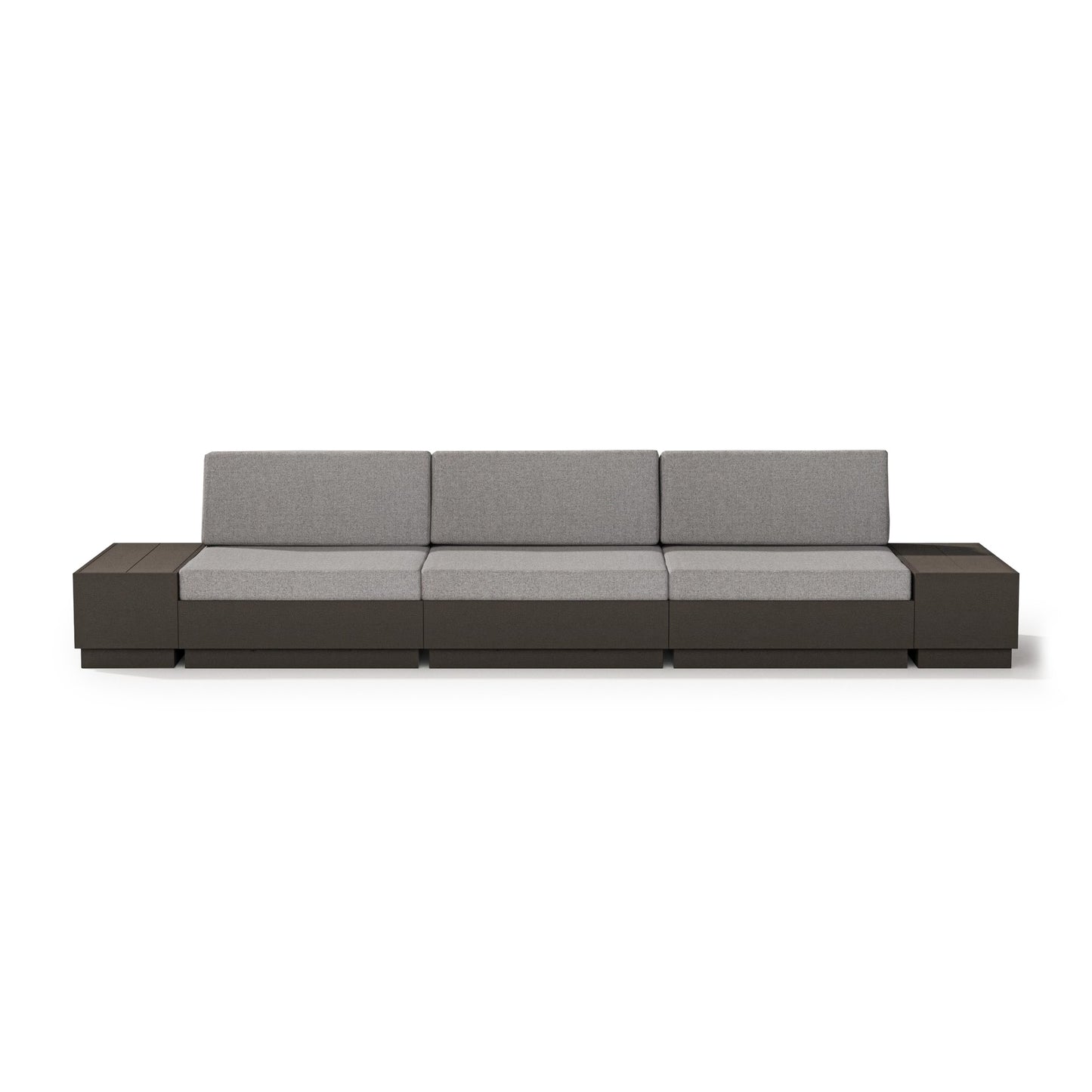 Elevate Straight Sectional Vintage Coffee Frame Grey Mist Cushions, image 4