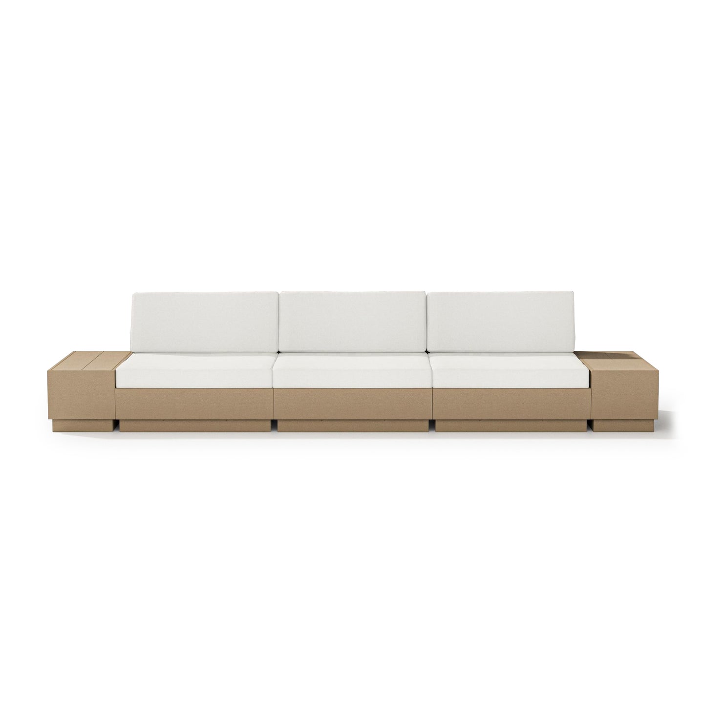 Elevate Straight Sectional Vintage Sahara Frame Natural Linen Cushions, image 10