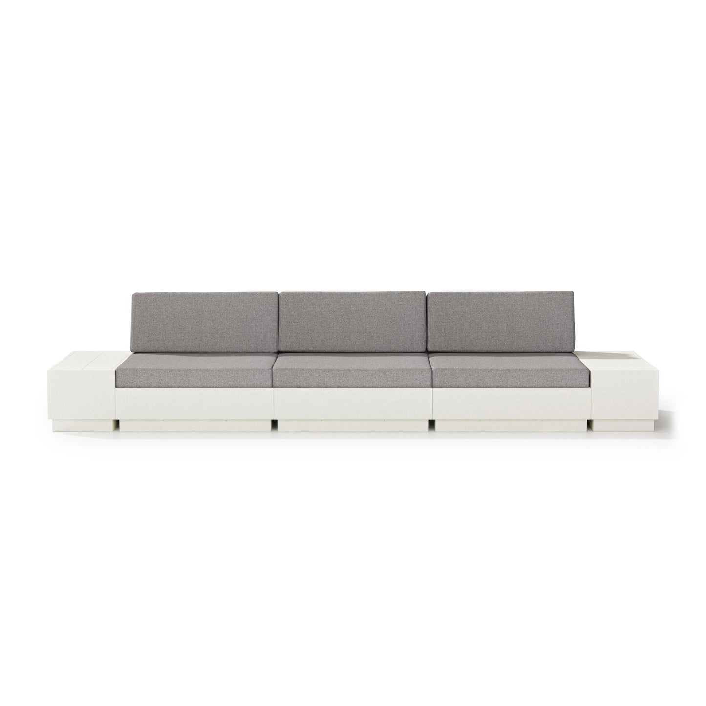 Elevate Straight Sectional Vintage White Frame Grey Mist Cushions, image 16