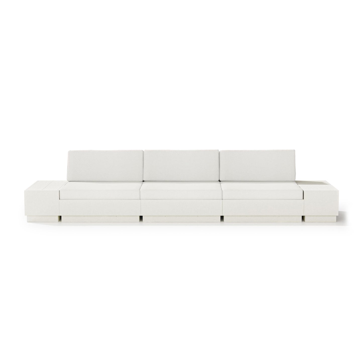 Elevate Straight Sectional Vintage White Frame Natural Linen Cushions, image 17