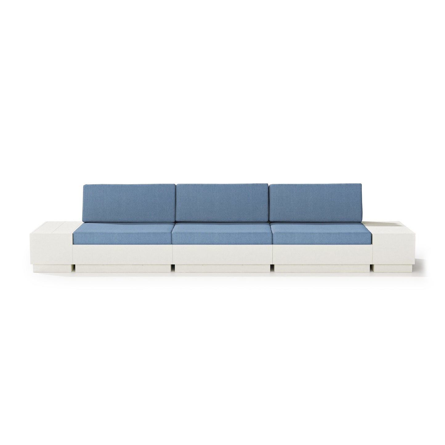 Elevate Straight Sectional Vintage White Frame Sky Blue Cushions, image 18