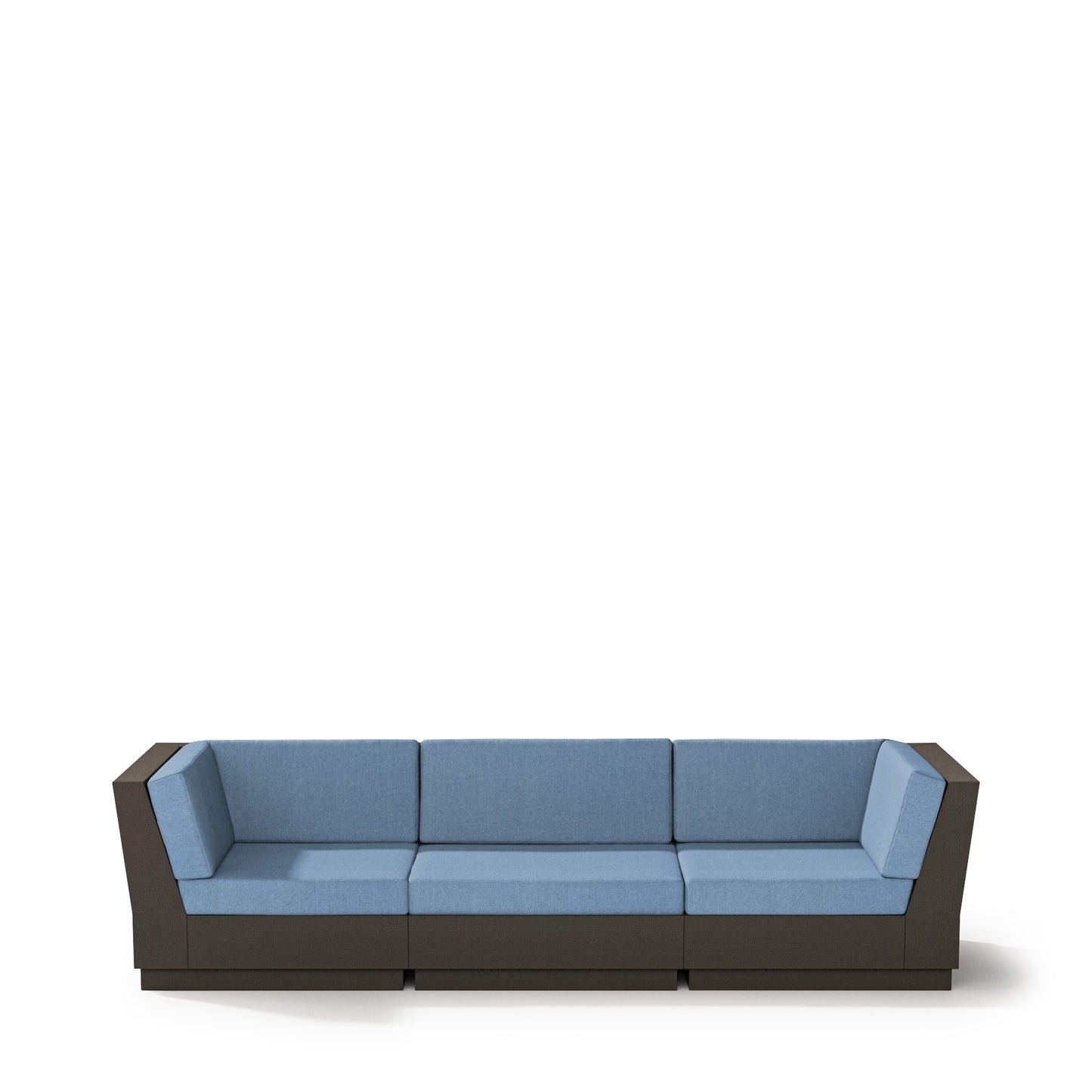 Eleveate Sectional Sofa Vintage Coffee Frame Sky Blue Cushions, image 6