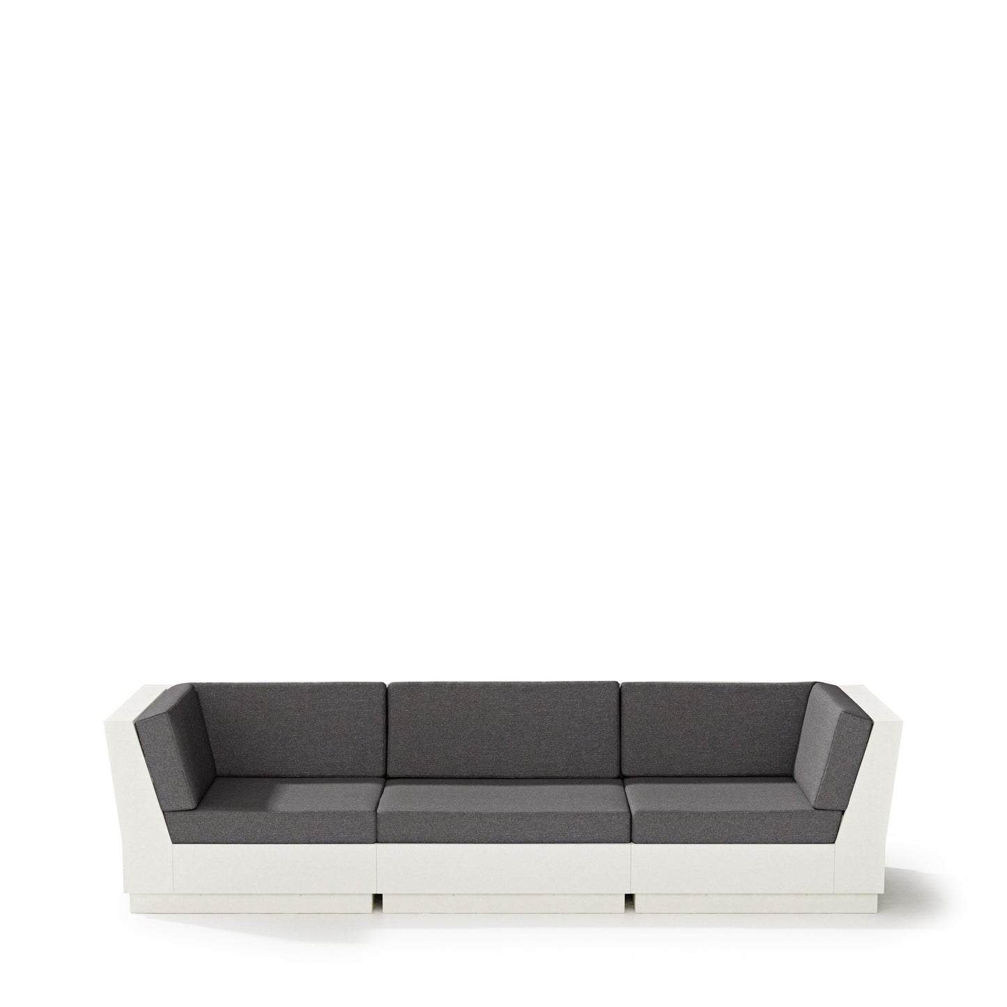 Eleveate Sectional Sofa Vintage White Frame Ash Charcoal Cushions, image 14