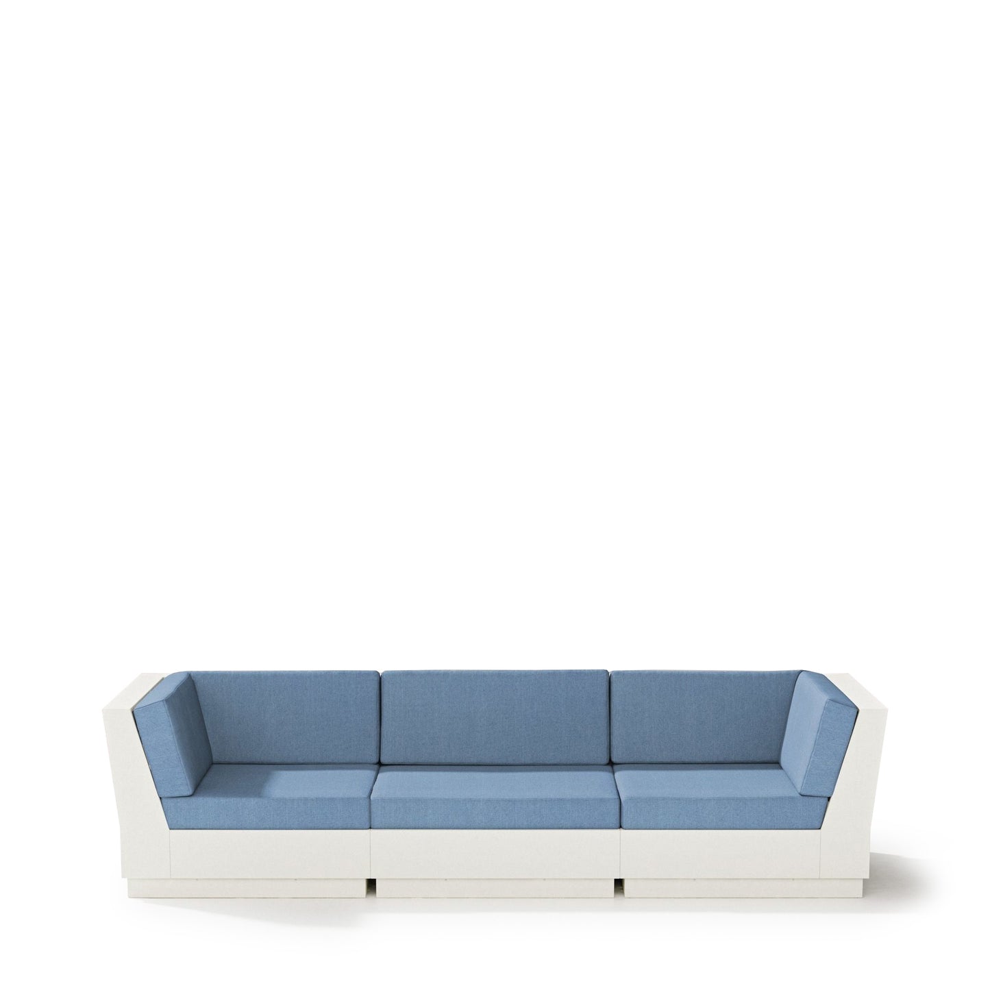 Eleveate Sectional Sofa Vintage White Frame Sky Blue Cushions, image 17