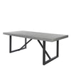 Fairbanks Rectangular Dining Table Concrete Top Onyx Base