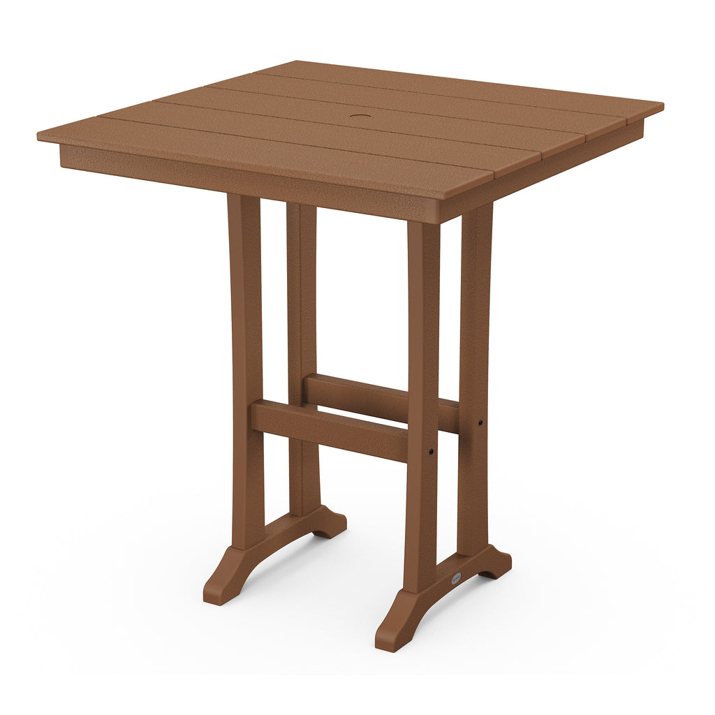 Farmhouse Trestle 37 Bar Table Teak