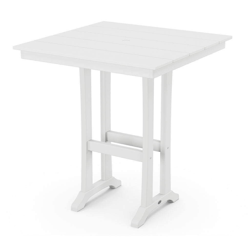 Farmhouse Trestle 37 Bar Table White