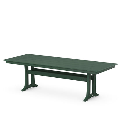 
                  Farmhouse Trestle 38x96 Dining Table Green - Image 4
                