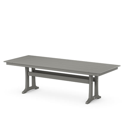 
                  Farmhouse Trestle 38x96 Dining Table Grey - Image 5
                