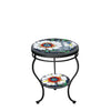 Florasol Round Double Tiered Side Table Black Frame