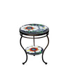 Florasol Round Double Tiered Side Table Espresso Frame