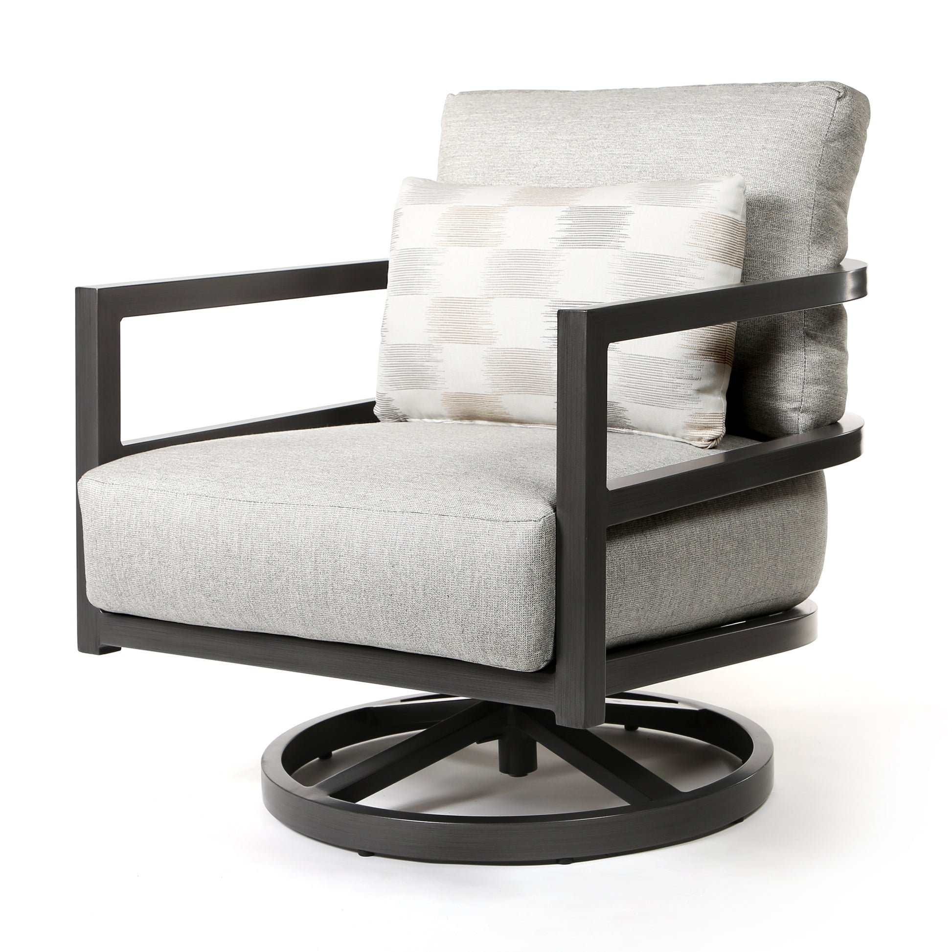 Gala Swivel Rocker Lounge Chair by Castelle Aluminum Swivel Club