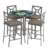 Giovella 42d Hight Dining w Milano Bar Chairs PEW COCOA