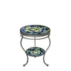 Giovella Round Double Tiered Side Table Pewter Frame